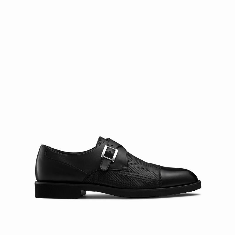 Russell & Bromley Dominian Mens Single Buckle Monk Black |VAY3915WT|